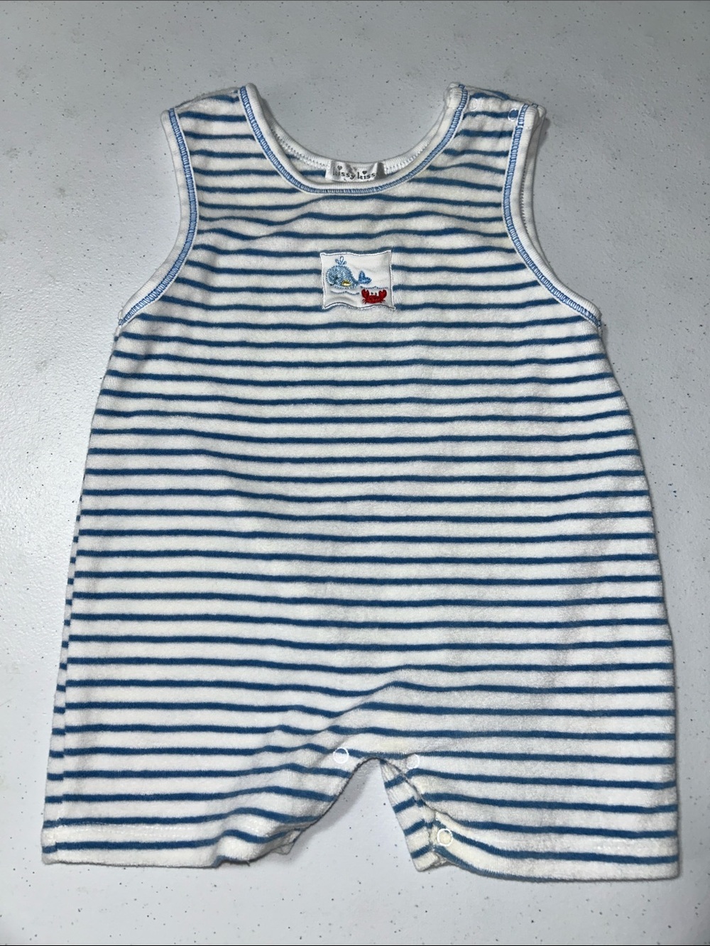 Kissy Kissy Baby Boy Ocean Theme Stripes Summer Romper 6-9 Months